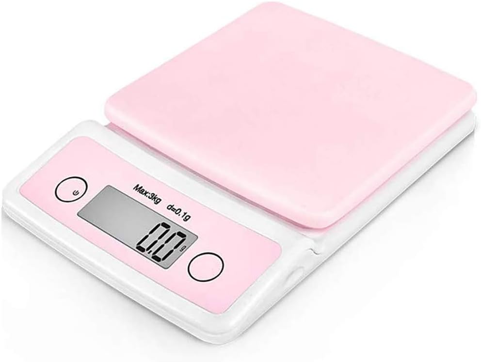 Multifunction Kitchen Digital Scales,Kitchen Scale Electronic Scale High Precision 0.1 G Weighing Range 1G-3 Kg Unit G/Ml/Lb/Oz Household Small Bakery Food Scale,Pink