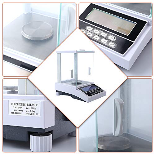 SEAAN Analytical Balance 0.0001g/0.1mg x220g Digital Lab Precision Scale Electronic Laboratory Weight Balance Scale with Calibration Weight for Lab Pharmacy Chemical Plant Jewelry Store - Thumbnail 6