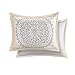 Comfort Spaces – Adele Comforter Set - 4 Piece – Blush & Grey – Medallions Print – Queen Size, includes 1 Comforter, 2 Shams, 1 Decorative Pillow