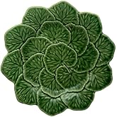Geranium Salad &amp; Dessert Plates - Green, Set of 4 by Bordallo Pinheiro