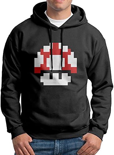 Pong Men's Sweater Mario Mushroom Size XL Black
