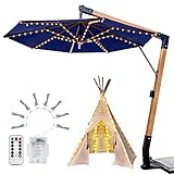 SYIHLON 104LED Patio Umbrella Lights,8 Mode IP67 Waterproof Outdoor String Lights with Remote&Timer,Battery Operated Fairy Lights For Kids Teepee Patio Umbrella Wedding Christmas Bedroom DIY Decor