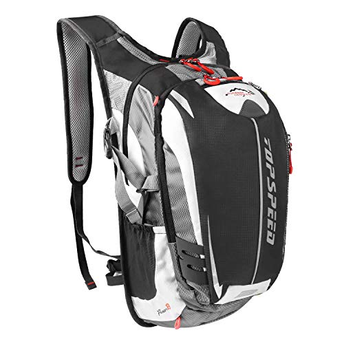 West Biking Backpack Daypack for Cycling Running Hiking Trekking Camping - Most Durable Light Waterproof Sports Bag with Tremendous Pockets + Back Massage System + Unique Helmet Net