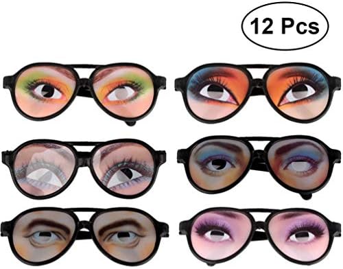 Nuobesty 12ピースハロウィンパーティーメガネトリッキーなパターン面白いメガネ用ハロウィンチャイルズパーティーおもちゃ