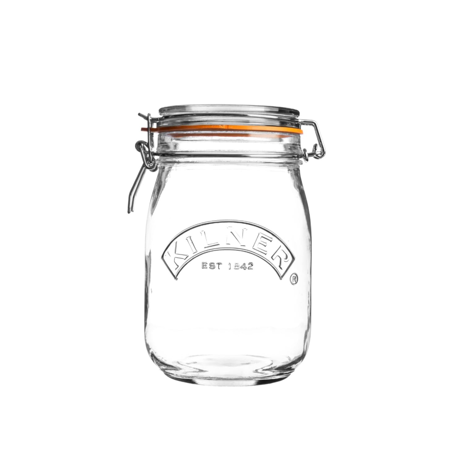 6 x Kilner Clip Top Glass Storage Jar - Round 1 Litre