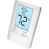 Non Programmable Thermostat for Home smart Thermostat Single-Stage Systems Simple Thermostat (Light White)