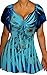 Funfash Plus Size Top Blue Floral Slimming Empire Waist Womens Plus Size Shirt