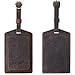 S-ZONE Leather Luggage Baggage Tags ID Label for Suitcases Backpack 2 Pieces Set (Dark Brown)
