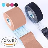 Kinesiology Tape Pro, Muscle Support Adhesive, Physio Therapeutic Recovery Sports Athletic Aid, Mytape, 2 Uncut Rolls (2