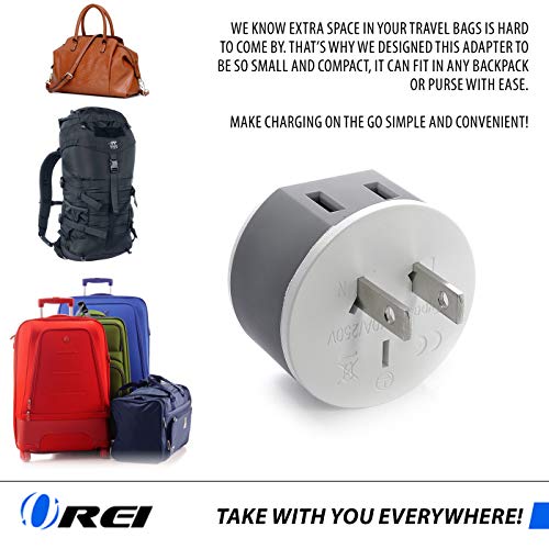 Japan, Philippines Power Plug Adapter By OREI With 2 USA Inputs