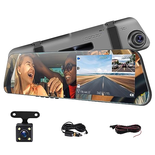 SIXWIN New Mirror Dash Cam Front and Rear Dash Car Camera 4.5 inch 1080P IPS Touch Screen