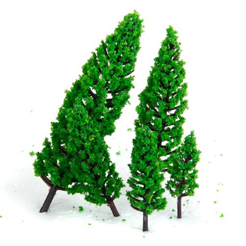 10pcs Mixed Green Model Trees Train Railway Park Scenery Landscape O Scale - Thumbnail 3