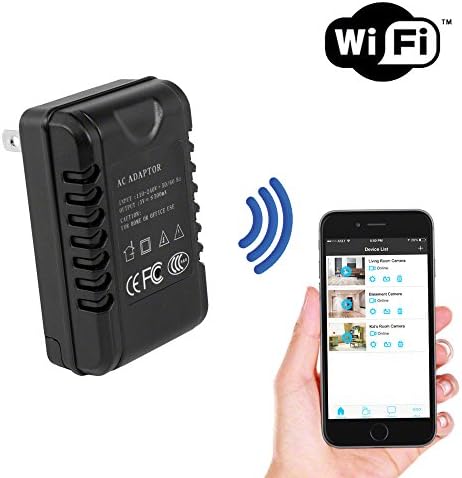 SpygearGadgets WiFi Internet Streaming USB AC Adapter Hidden Nanny Camera - Stream Live Video to iPhone or Android - Model HC410w