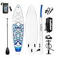 FunWater Inflatable 10'6×33"×6" Ultra-Light (17.6lbs) SUP for All Skill Levels Everything Included with Stand Up Paddle Board, Adj Paddle, Pump, ISUP Travel Backpack, Leash, Repair Kit, Waterproof Bag
