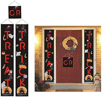 Halloween Outdoor Decor Trick Or Treat Banner Halloween Hanging