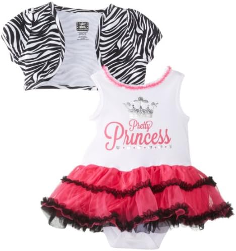Baby Glam Baby-Girls Newborn 2 Piece Dress Set with Shrug, Fuchsia Purple, 3-6 Months