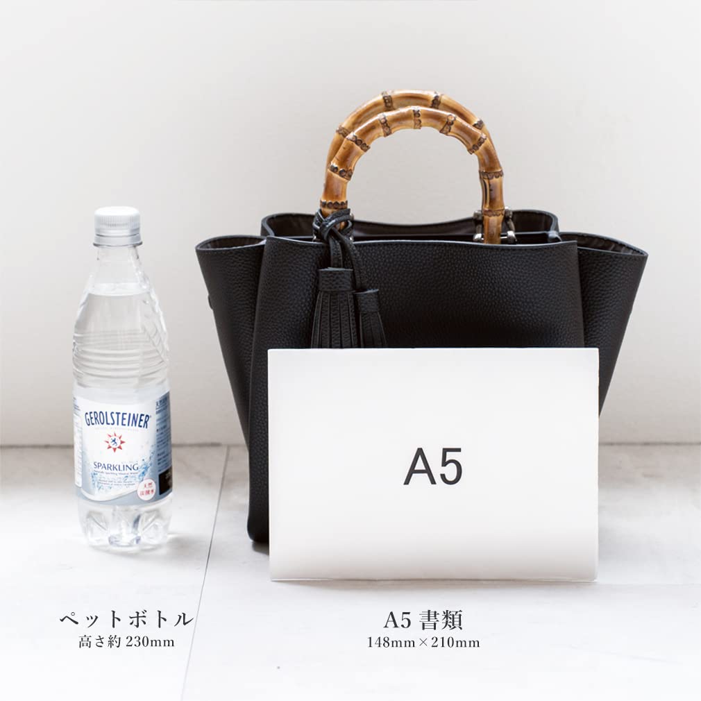 VITAFELICE Inb-90032p Women's 2-Way Mini Bag with Bamboo Handle