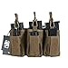 OneTigris Elastic Kangaroo Rifle and Pistol Mag Pouch for AR AK G36 9mm .40 S&W .45 ACP Magazines (Triple-Stack, Coyote Brown)