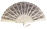Large White Lace Folding Fan