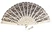 Shear White Lace Folding Fan 12 inch 349/777W12