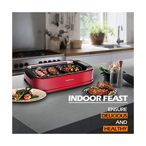 Techwood Indoor Smokeless Grill, 1500W Electric BBQ Grill and NonStick
