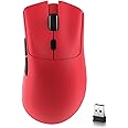 ATTACK SHARK R1 Wireless Gaming Mouse,Tri-Mode Connection (2.4G/Wired/BT5.2),55g Lightweight,18K DPI Optical Sensor,HUYU 20 Million Key Life,Ergonomic Design,for PC/Laptop/Win/Mac(Red)