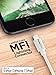 PowerBear Long iPhone Charger 10ft [MFI Certified] Durable Silicone - White