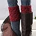 Desen Women's Crochet Leg Warmers Winter Cable Knit Boot Cuffs (Burgundy)