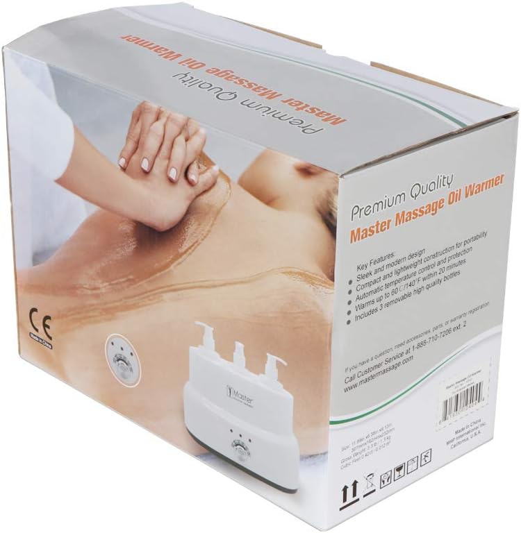 Master Massage Three Bottles Oil, Lotion, Cream Warmer Heater Salon Spa Body Therapy, White: Health & Personal Care