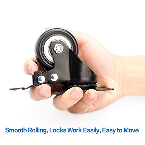 5 Swivel+Caster+Wheels+Locking+Polyurethane