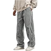 QJQ Men's Y2K Baggy Sweatpants Parachute Pants Wide Leg Vintage Track Pants Casual Streetwear