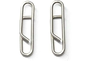 JJZS 100pcs/pack Stainless Steel Power Clips Lure Clips Snaps Quick Change Fishing Lure Connector Kayak Drifting Fishing Fast Snaps Speed Clips