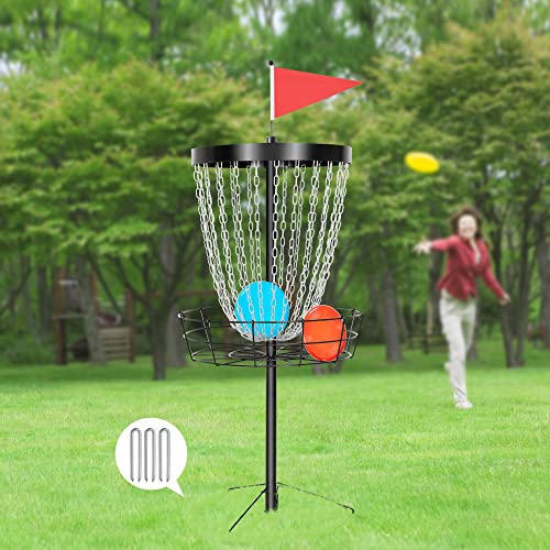 Yaheetech Disc Golf Basket Portable Disc Golf Target Pro Frisbee Golf Basket Set with Heavy Duty