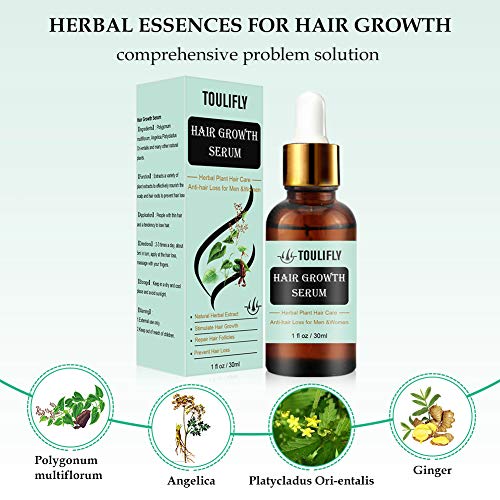 TOULIFLY Hair Growth Serum Hair Growth Treatment Oil Hair Regrowth Serum Anti-hair Loss Hair Treatment for Thinning Balding Hair Promotes Hair Growth for Men Women
