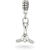 LaBenie Dangle Hockey Sticks and Puck Charm Bead