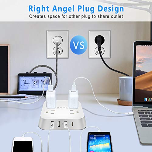Power Strip with 4 USB Ports, BOPUROY 4 Outlet Surge Protector