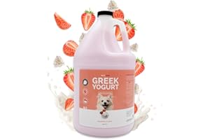 Bark2Basics Strawberries & Creme Greek Yogurt Protein Rich Dog Shampoo, 1 Gallon - All Natural Ingredients, Feeds Protein To Follicles, Restores Moisture, Repairs and Nourishes