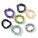 Set of 7 Stretchable Chip Gem Bead Bracelet (Amethyst, Aquamarine, Citrine, Fluorite, Garnet, Kyanite, Peridot)