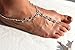 Crystal Swarovski Style Barefoot Sandals Beach Wedding Rhinestone Anklet - Set of 2 … Silver