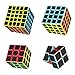 Coogam Zcube Carbon Fiber Cube Bundle 2x2 3x3 4x4 5x5 Speed Cube Set Z Cube Magic Puzzle Toy Pack Gift Box for Kids and Adults Challenge