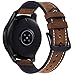 Fullife Compatible with Galaxy Watch 42mm Band Leather and Silicone Hybrid Sports Strap Replacement for Samsung Galaxy Watch 42mm Band Galaxy Watch Active 2 Bands 44mm 40mm Smart Watch, Coffee