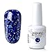 Elite99 Soak-Off UV LED Gel Polish Nail Art Manicure Lacquer Glitter Mediumblue 353 15ml