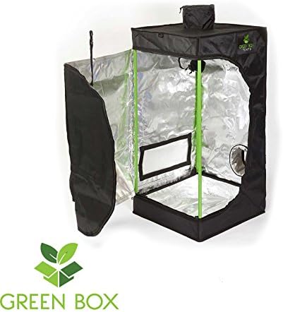 Green Box Tents Hydroponics Propagation Grow Room 0.4m x 0.4m x 1.2m Cutting Plant Indoor Growing Silver Mylar 600D Dark Box Bud
