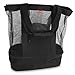 Odyseaco Waterproof Beach Bag with Cooler Compartment - Beach Bags Waterproof Sandproof for Women - Vacation Essentials - Pool Accessory & Mesh Tote (Black)