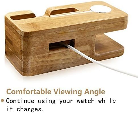 Aerb Bamboo Wood Charging Stand Dock Station Holder for iPhone and - Main Image