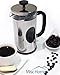 [1 Liter, 34 Oz] Gourmet Stainless Steel French Press Coffee Maker Tea Maker, Coffee Press (Chrome)