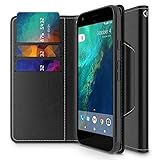 Google Pixel XL Wallet Case, Maxboost [Folio Style] Premium Google Pixel Xl Card Cases STAND Feature [Black] Protective PU Leather Flip Cover with Card Slot + Side Pocket Magnetic