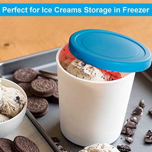 Ice Cream Containers, 1 Quart Freezer Containers Reusable BPA Free Ice