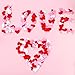 Tatuo 600 Pieces Valentine Confetti Fabric Heart Confetti Sponge Table Scatter for Wedding Valentine's Day Favors, 3 Colors in 2 Sizes