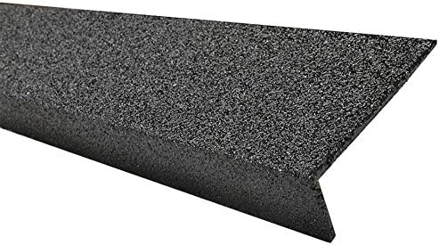 MASTER STOP 9N12003X003619H Fiber Glass Stair/Step Nosing, Black, 3" Depth, 1" Nose, 36" Length, Heavy-Duty Mineral Abrasive Anti-Slip Surface